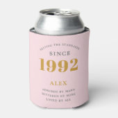 Rafraîchisseur Pour Canette 30e anniversaire Nom 1992 Rose Grey Elegant Chic (Can devant)