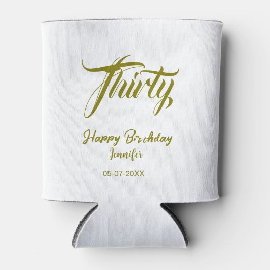 Rafraîchisseur Pour Canette 30th birthday add name date year gold template thi (Devant)
