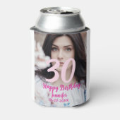 Rafraîchisseur Pour Canette 30th birthday add name date year white photo (Can Dos)