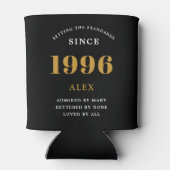 Rafraîchisseur Pour Canette 30th Birthday Name 1996 Black Gold Elegant Chic (Dos)