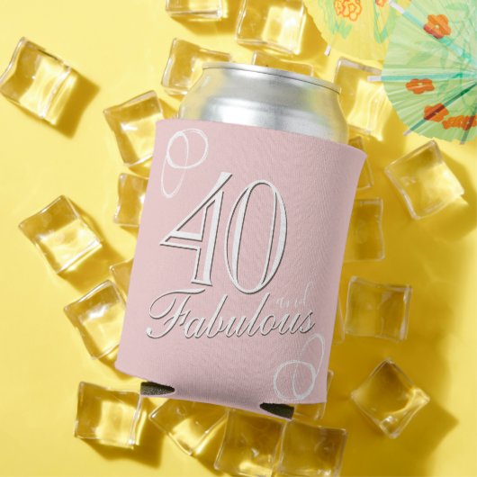Rafraîchisseur Pour Canette 40 et fabuleux script rose femmes 40e anniversaire (Été in situ)
