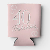Rafraîchisseur Pour Canette 40 et fabuleux script rose femmes 40e anniversaire (Devant)