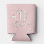 Rafraîchisseur Pour Canette 40 et fabuleux script rose femmes 40e anniversaire (Dos)