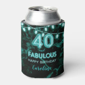 Rafraîchisseur Pour Canette 40 & Fabuleux Anniversaire noir Turquoise Lumières (Can devant)
