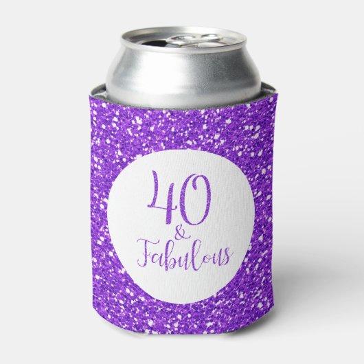 Rafraîchisseur Pour Canette 40 & Fabuleux anniversaire Sparkly Purple Parties (Can devant)