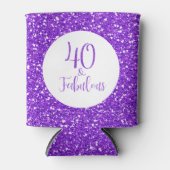 Rafraîchisseur Pour Canette 40 & Fabuleux anniversaire Sparkly Purple Parties (Devant)