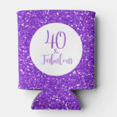 Rafraîchisseur Pour Canette 40 & Fabuleux anniversaire Sparkly Purple Parties (Dos)