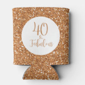 Rafraîchisseur Pour Canette 40 & Fabuleux Birthday Gold Parties scintillant (Dos)