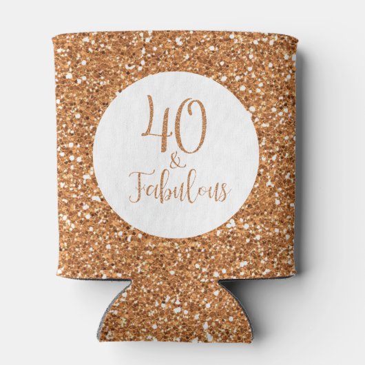 Rafraîchisseur Pour Canette 40 & Fabuleux Birthday Gold Parties scintillant (Dos)
