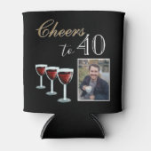 Rafraîchisseur Pour Canette 40 Red Wine Glass Photo 40th Birthday (Devant)