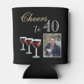 Rafraîchisseur Pour Canette 40 Red Wine Glass Photo 40th Birthday (Dos)