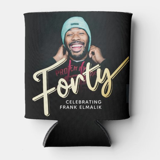 Rafraîchisseur Pour Canette 40 script or 40e anniversaire photos (Devant)