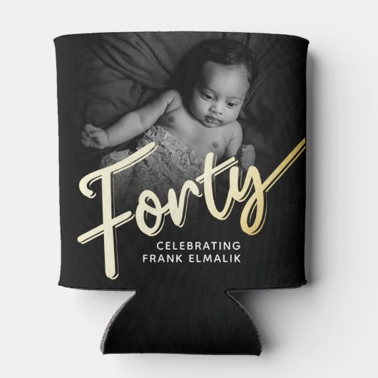 Rafraîchisseur Pour Canette 40 script or 40e anniversaire photos (Dos)