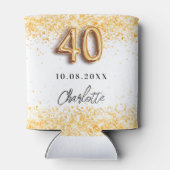 Rafraîchisseur Pour Canette 40e anniversaire blanc confetti (Dos)