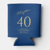 Rafraîchisseur Pour Canette 40e anniversaire Modèle photo d'or bleu (Devant)