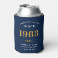40e anniversaire Nom 1983 Blue Gold Elegant Chic