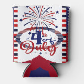 Rafraîchisseur Pour Canette 4 juillet Calligraphie Firecracker Stars & Stripe (Devant)