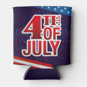 Rafraîchisseur Pour Canette 4 juillet feux d'artifice rouge blanc bleu (Devant)