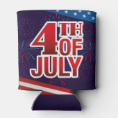 Rafraîchisseur Pour Canette 4 juillet feux d'artifice rouge blanc bleu (Dos)