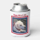 Rafraîchisseur Pour Canette 4 juillet Rouge Blanc Bleu mou Chien portant l'éch (Can devant)