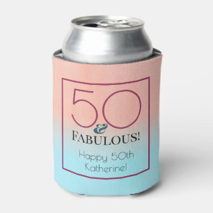 Rafraîchisseur Pour Canette 50 ans et fabuleux anniversaire rose et bleu