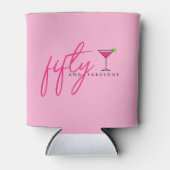 Rafraîchisseur Pour Canette 50 ans et fabuleux anniversaire rose féminin (Devant)