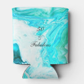 Rafraîchisseur Pour Canette 50 Et Fabuleux Anniversaire Géode Art Turquoise Bl (Dos)