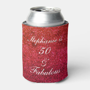Rafraîchisseur Pour Canette 50 Et Fabuleux Anniversaire Rouge Blanc Parties sc