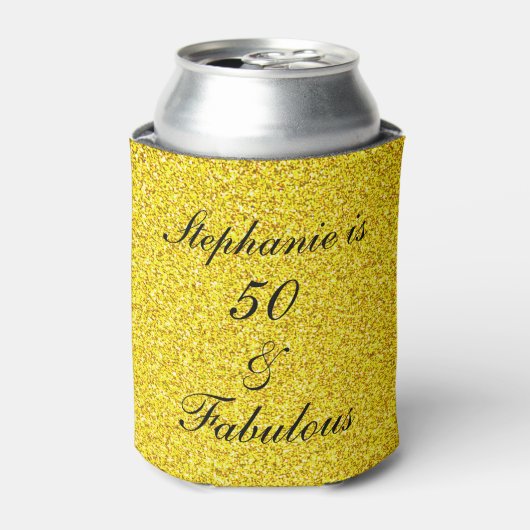 Rafraîchisseur Pour Canette 50 Et Fabuleux cadeau d'anniversaire Gold Black Pa (Can devant)