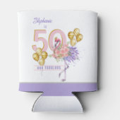 Rafraîchisseur Pour Canette 50 et fabuleux Flamant rose rose floral peut refro (Dos)