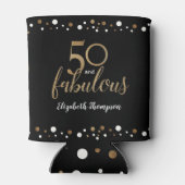 Rafraîchisseur Pour Canette 50 et fabuleux nom de confetti noir or (Dos)