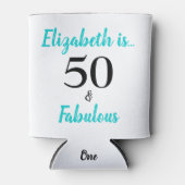 Rafraîchisseur Pour Canette 50 et Fabuleux Turquoise fête d'anniversaire (Devant)