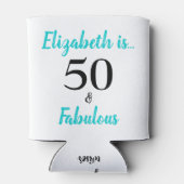 Rafraîchisseur Pour Canette 50 et Fabuleux Turquoise fête d'anniversaire (Dos)