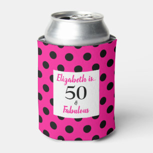 Rafraîchisseur Pour Canette 50 et Fabulous Bold rose avec Pois noirs