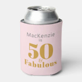 Rafraîchisseur Pour Canette 50 Fabuleux 50e Anniversaire Pink Elegant Party Fa (Can devant)