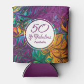 Rafraîchisseur Pour Canette 50 & Fabuleux Abstrait PURPLE personnalisé Anniver (Devant)