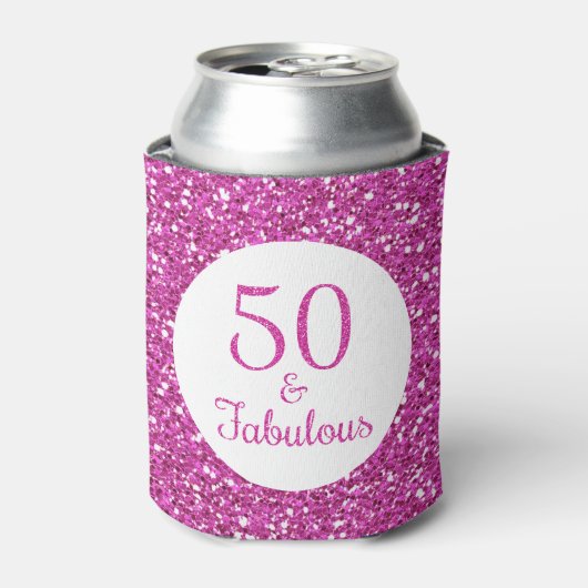 Rafraîchisseur Pour Canette 50 & Fabuleux Anniversaire Parties scintillant ros (Can devant)