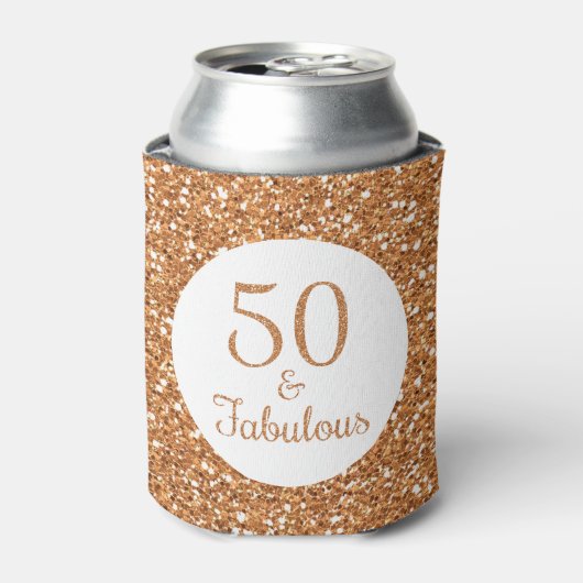 Rafraîchisseur Pour Canette 50 & Fabuleux anniversaire Sparkly Gold Parties sc (Can devant)