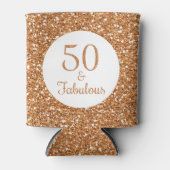 Rafraîchisseur Pour Canette 50 & Fabuleux anniversaire Sparkly Gold Parties sc (Devant)