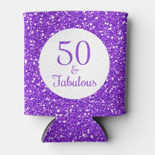 Rafraîchisseur Pour Canette 50 & Fabuleux anniversaire Sparkly Purple Parties (Devant)