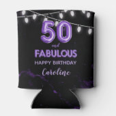 Rafraîchisseur Pour Canette 50 & Fabuleux Anniversaire violet noir éclairs de  (Dos)