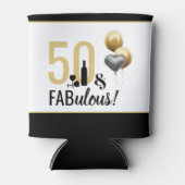 Rafraîchisseur Pour Canette 50 & Fabuleux Gold & Black Modern Anniversaire (Devant)