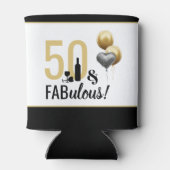 Rafraîchisseur Pour Canette 50 & Fabuleux Gold & Black Modern Anniversaire (Dos)