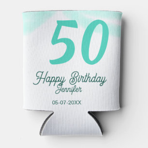 Rafraîchisseur Pour Canette 50e anniversaire ajouter nom date année vert paste
