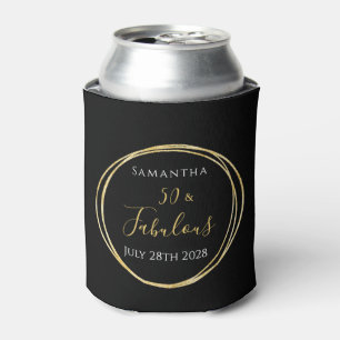 Rafraîchisseur Pour Canette 50e Anniversaire Black Gold Personnalisé Parti Fav