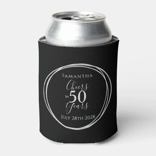 Rafraîchisseur Pour Canette 50e anniversaire Black Silver encourage à 50 ans (Can devant)
