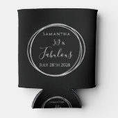 Rafraîchisseur Pour Canette 50e anniversaire Black Silver Soirée personnalisée (Devant)