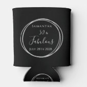 Rafraîchisseur Pour Canette 50e anniversaire Black Silver Soirée personnalisée (Dos)