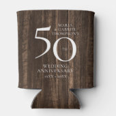 Rafraîchisseur Pour Canette 50e anniversaire du Mariage Bois rustique (Dos)