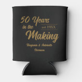 Rafraîchisseur Pour Canette 50e anniversaire du Mariage noir et or (Devant)